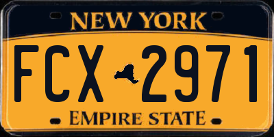 NY license plate FCX2971