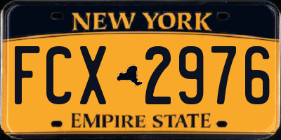NY license plate FCX2976