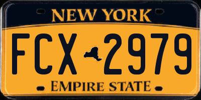 NY license plate FCX2979