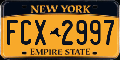 NY license plate FCX2997