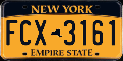 NY license plate FCX3161