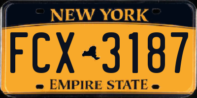 NY license plate FCX3187