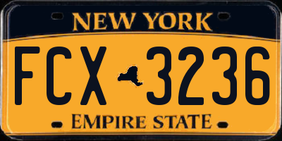 NY license plate FCX3236