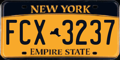 NY license plate FCX3237