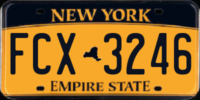 NY license plate FCX3246