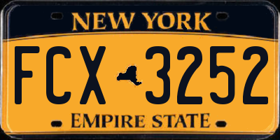 NY license plate FCX3252