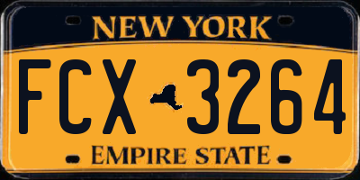 NY license plate FCX3264
