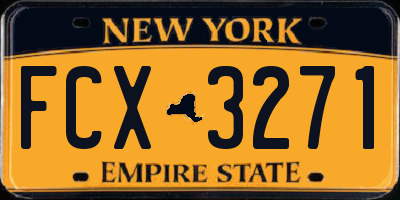 NY license plate FCX3271