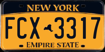 NY license plate FCX3317