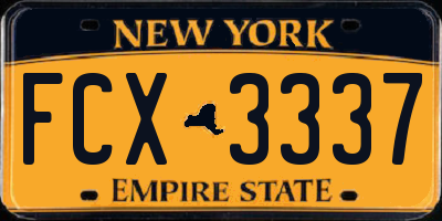 NY license plate FCX3337