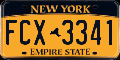 NY license plate FCX3341