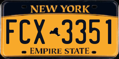 NY license plate FCX3351