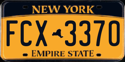 NY license plate FCX3370