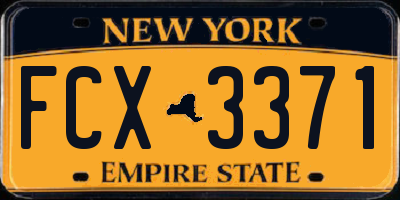 NY license plate FCX3371