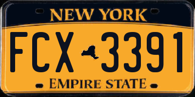 NY license plate FCX3391