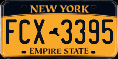 NY license plate FCX3395