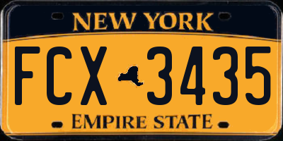 NY license plate FCX3435