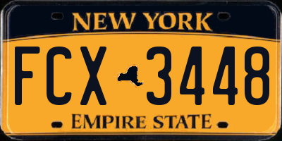 NY license plate FCX3448
