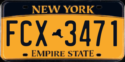 NY license plate FCX3471