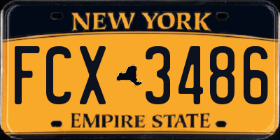 NY license plate FCX3486