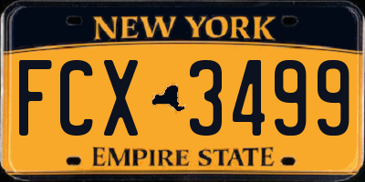 NY license plate FCX3499