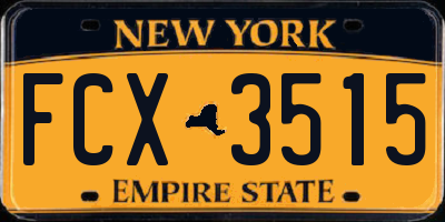 NY license plate FCX3515