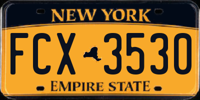 NY license plate FCX3530