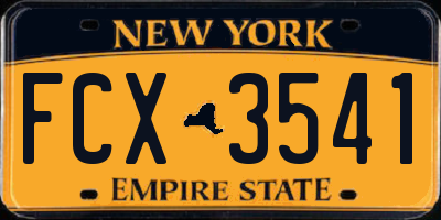 NY license plate FCX3541