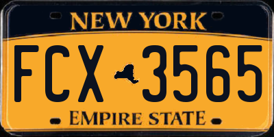 NY license plate FCX3565