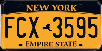 NY license plate FCX3595