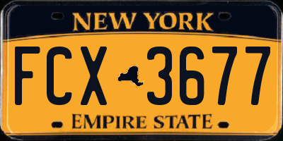 NY license plate FCX3677