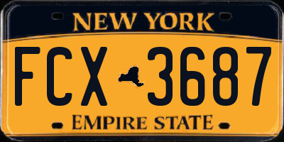 NY license plate FCX3687
