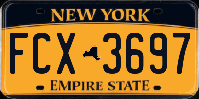 NY license plate FCX3697