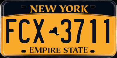 NY license plate FCX3711