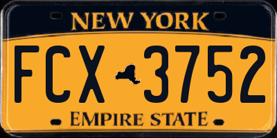 NY license plate FCX3752