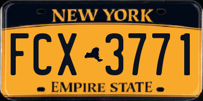 NY license plate FCX3771