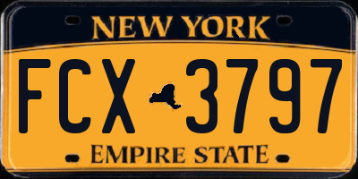 NY license plate FCX3797