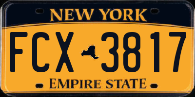 NY license plate FCX3817
