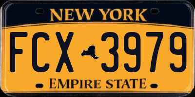 NY license plate FCX3979