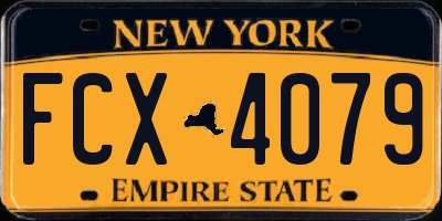 NY license plate FCX4079