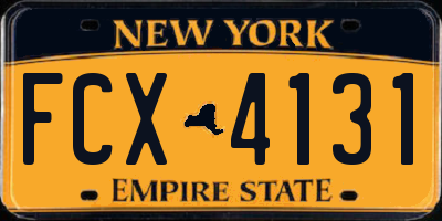 NY license plate FCX4131