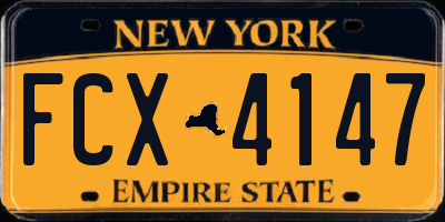 NY license plate FCX4147