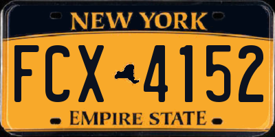 NY license plate FCX4152