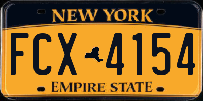 NY license plate FCX4154