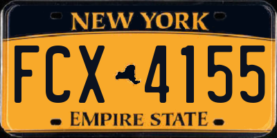 NY license plate FCX4155