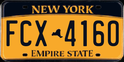 NY license plate FCX4160