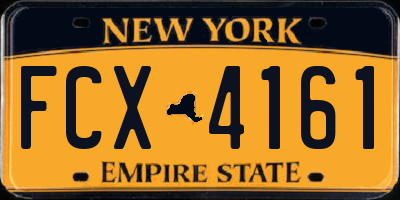 NY license plate FCX4161