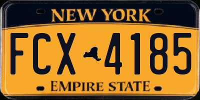 NY license plate FCX4185