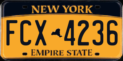 NY license plate FCX4236