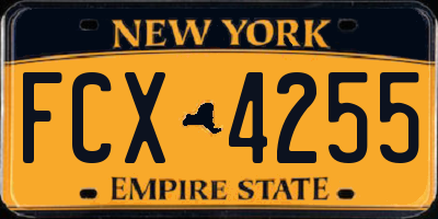 NY license plate FCX4255